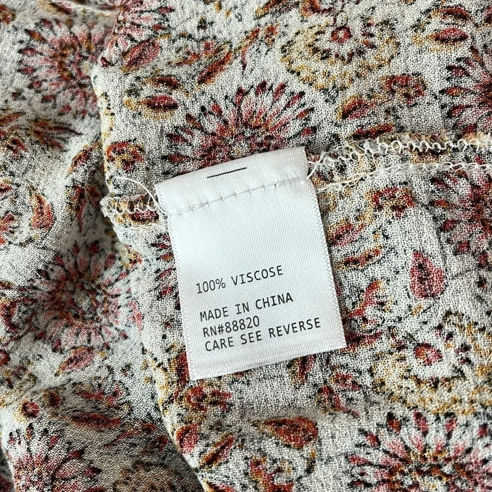 Cynthia Rowley Yellow Floral Print Boho Mini Dress Size M